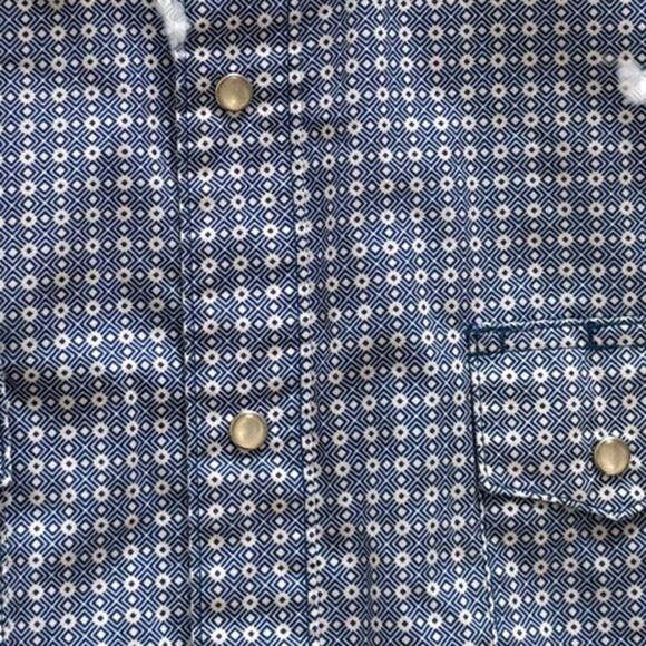 Wrangler Wrancher Shirt Lg. Pearl snaps Blue Timeless western Ranchlife cowboy - Picture 3 of 7